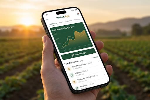 Panuka AgriBiz Hub mobile app mockup