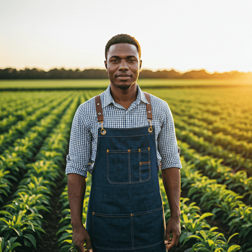 An agripreneur standing in a productive field